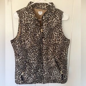 Crown & Ivy Leopard Print puffer vest medium